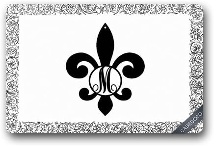 Custom Fleur De Lis Doormat Cover Rug Outdoor Indoor Floor Mats Non-Slip Machine Washable Decor Bathroom Mats