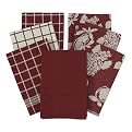 Egyptian Cotton 7-pc. Kitchen Towel Set - Ming Burgundy