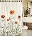 Chezmoi Collection White/Green/Yellow 3D Sunflower Shower Curtain with Liner and 12-Hook Set