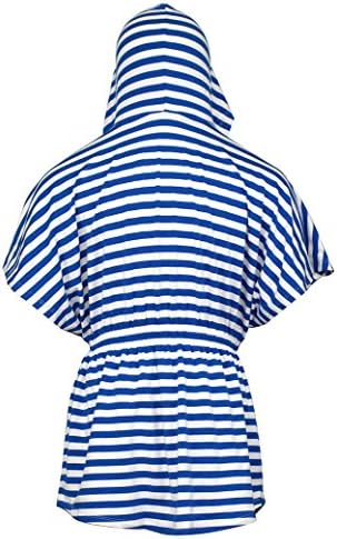 Ms Purple Girls' Jersey Beach Cover Up XSmall Blue Stripe