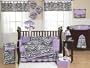 Purple Funky Zebra Baby Bedding 9pc Crib Set