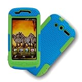Green & Blue Hybrid 2 in 1 Gel Rubber Skin Cover and Molded Premium Hard Pl ....