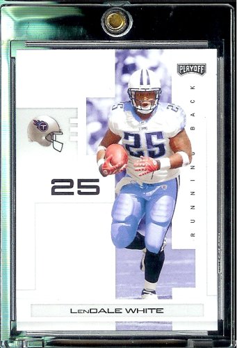 2007 Playoff NFL Playoffs Football # 96 LenDale White - Tennessee Titans - Premium Trading Card in Protective Display Case