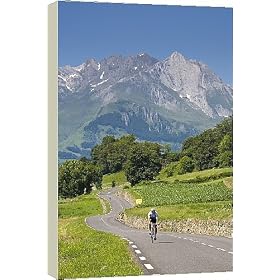 Box Canvas Print of Cyclists, Grange sous la neige, Midi-Pyrenees, France from AWL Discover Images
