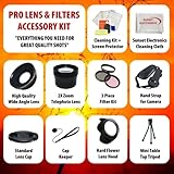 Fuji Finepix HS10 S9500 S9000 S9100 S6500 S6100 S6000 Supreme 20 Piece Lens & Filter Set Includes Wide Angle Lens, Macro Lens, 2X Telephoto Lens, 3 Piece Filter, Mini Tripod, Lens Cleaning Kit, Tube Adapter, Camera Hand Grip, Flower Lens Hood, Mini Tripod, Lens Cap Keeper + More