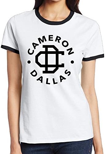 ETCHEN Women's Cameron Dallas Logo Tee Shirts Black M
