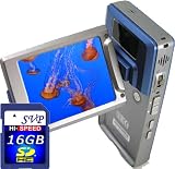 SVP HDDV-2880Bu 16MP Max TOUCH BUTTON 2.5-inch 270 DEGREE LCD Digital Video Camcorder + FREE 16GB High Speed SD Memory Card