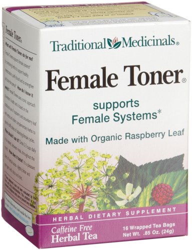 Traditional Medicinals Female Toner Herbal Tea, 16-Count Wrapped Tea Bags 
