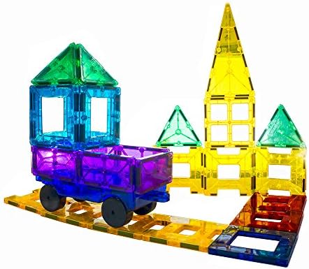 Goji Blocks Clear Colors Magnetic Tiles Building Set 60 Piece Starter Set