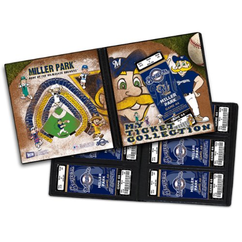 MLB Milwaukee Brewers Ticket Album Mascot (Holds 96 Tickets)