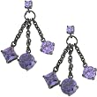 Sterling Silver Black Plated Amethyst CZ Drop Earrings
