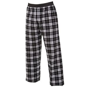 Buy Black and White tartan plaid check flannel cotton pants for lounging, sleep, sports. Unisex... by Touch of Europe Flannel Pants