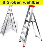 Zoom Produkt-Bild: Alu Stehleiter PRO Serie - 8 Größen wählbar (3 bis 12-stufig), 6-stufig
