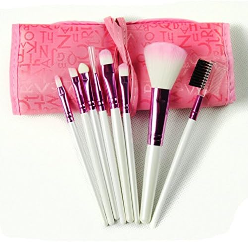 ORVR 8pcs Cosmetic Brushes Kits Professional Wooden Handle Makeup Brushes Tools