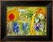 Amoureux de Vence Abstract Framed Art Poster Print by Marc Chagall, 21x16