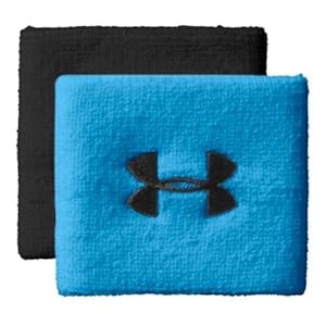 Under Armour 3 Inch Performance Wristband, Electric Blue/Black/Medium Blue , OS