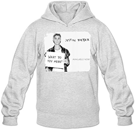 FRUN Men's Justin Bieber What Do You Mean Poster Hoodied Sweatshirt