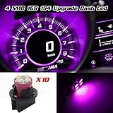 Partsam 10 Pack PC161 Twist Lock Gauge Instrument Panel Lights T10 LED Bulbs Pink Purple