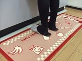 ナイロン素材にプリントをしているキッチンマット『コック』 サイズ:44×120cm カラー:レッド(#2003700)