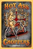 11x17 Hot Ass Choppers Pinup Girl Motorcycle Vintage Metal Sign