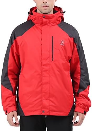 3-in-1 Waterproof Breathable Jacket Two-Piece Ski-Wear Mountaineering Hooded Coat TTL017 Man 1 Red L