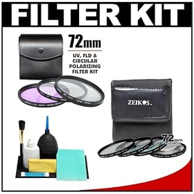 Zeikos 72mm 7-Piece +1 +2 +4 +10 Close-Up Macro & Multi-Coated (UV/FLD/CPL) Glass Filter Kit & Cases with Cleaning Kit for Canon, Nikon, Sony, Olympus & Pentax Lenses
