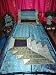 7p Set Blue Silver Silk Sari Bedding Bedspread Coverlet Throw -Twin