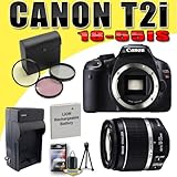 Canon EOS Rebel T2i 18 MP CMOS APS-C Digital SLR Camera w/ EF-S 18-55mm f/3 ....