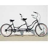 51ML2Gs fUL. SL160  7  Speed Shimano Tandem Beach Cruiser Bicycle Black with Red Wheels