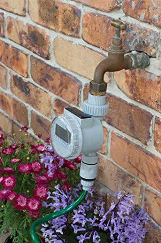 Solar Irrigation Water Timer - Best for Watering Garden Lawn & Outdoor, Solar Panel for Extra Battery Life, Attach to Hose & Faucet, LCD with Multi Programmable Settings, Keeps Garden Looking Great!