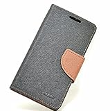 【シンプルにオシャレなケース！】 Xperia z3 ケース SO-01G PU レザー 手帳型 ケース マルチ カラー Fancy Diary case カード収納 クリーニングクロス 付【DISE オリジナルセット】 (Xperia z3, ブラック×ブラウン)