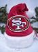 SF 49ERS BABY INFANT STADIUM SANTA HAT 0-6 MONTHS