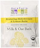 Aura Cacia Soothing Organic Milk and Oat Bath, Restoring Helichrysum and Lemon Balm, 1.75 ounce packet (Pack of 3)