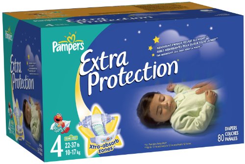 Pampers Extra Protection Diapers, Super Pack, Size 4, 80 ea,