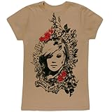 Kelly Clarkson - Womens Roses Juniors T-shirt Large Tan