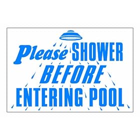 Hydro Tools 8985 Please Shower Pool Sign