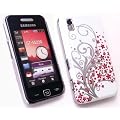 EMARTBUY SAMSUNG S5230 TOCCO LITE RED FLOWERS SUPER SLIM CLIP ON PROTECTION CASE/COVER/SKIN