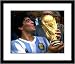 Diego Maradona Team Argentina - 1986 World Cup Trophy - Framed 8x10 Photograph