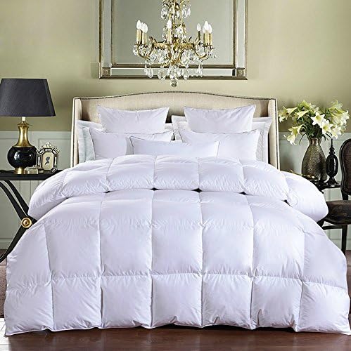 Elegant® King Size 100% Canadian Goose Down Filled Comforter Quilt Duvet Doona Bedspread Blanket Coverlet Color White,1800 TC Egyptian Cotton Cover