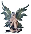 Seated Floral Blue/green Fairy Figurine - 6.25"