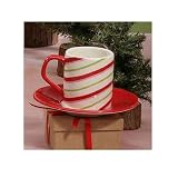 Candy Cane Espresso Cup/Saucer (set of 4)
