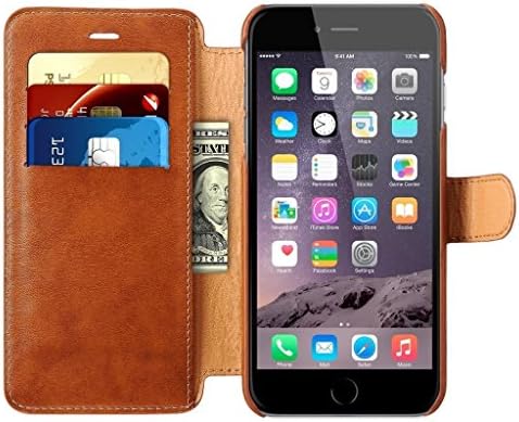 IPhone 6/6s plus Case,Classic Wallet Series,Protective Folio Flip Cover PU Leather Case, Wallet Case [3 Card Holder &amp; 1 Cash Slot] with Stand Function and Magnetic Closure for Apple IPhone 6/6s plus 5.5 inch(Brown)