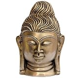 Buddha Head Brass Statue Collectible Figurines 12.70 x 7.62 Cms