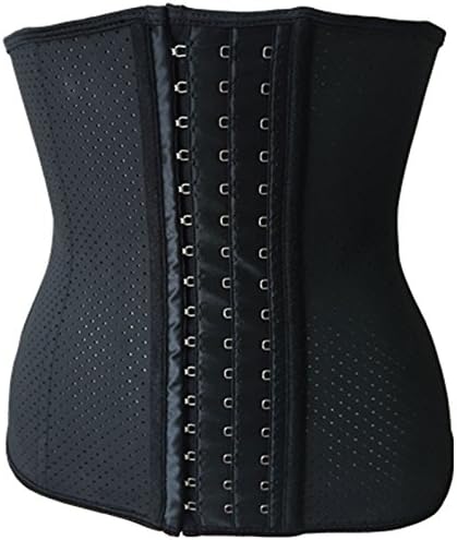 Women Latex Underbust Corset Steel Boned Mesh Breathable Sport Waist Training Cincher (XXXL, Black)
