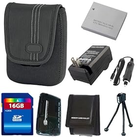 PowerShot SD400, SD430, SD450, SD600 Digital Camera Accessory Kit Includes Canon NB-4L Equivalent Replacement Battery (Generic)+ Replacement Battery Charger + Camera Case + 16GB SDHC Memory + Memory Reader + Camera Cleaning Kit