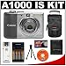 Canon PowerShot A1000 IS Compact Digital Camera (Gray) + Case + Batteries + Accessory Kit