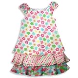 Malley Too - Girls Tiered Dress, White, Multi
