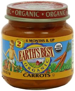Earth's Best Organic Strained, Carrots, 4 Ounce Jars (Pack of 12)