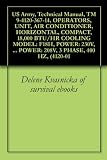 US Army, Technical Manual, TM 9-4120-367-14, OPERATORS, UNIT, AIR CONDITIONER, HORIZONTAL, COMPACT, 18,000 BTU/HR COOLING MODEL: F18H, POWER: 230V, SINGLE ... POWER: 208V, 3 PHASE, 400 HZ, (4120-01