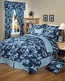 Blue Camouflage - Queen Comforter Set